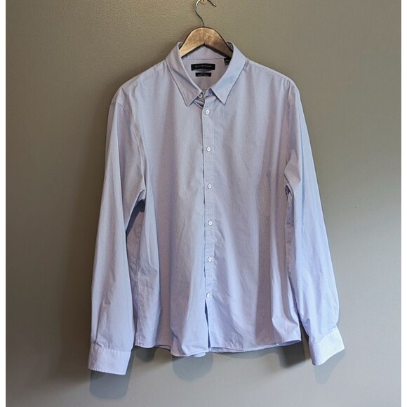 Tommy Hilfiger Size XL Slim Fit Stretch Shirt TH Tech Mens LS Blue Extra Large - Picture 1 of 3